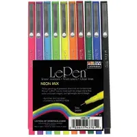 Uchida MARVY stylische Stifte mit dünner Spitze Le Pen Neon Mix, 10 Stk.