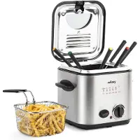 Weasy TB600 Elektrische Fritteuse & Fondue/ 1,2 l/Edelstahl/6 Gabeln/Geruchsfilter