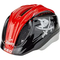 Ked Meggy II Originals | Kinder Fahrradhelm Insektenschutznetz Integriertes LED-Rücklicht maxSHELL Technologie; Farbe: sharky red, Größe: 49-53 (SM)
