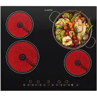 Klarstein Glaskeramik Kochfeld, Einbau-Kochfeld mit 4 Platten, 6500 W Elektro Kochfeld zum Kochen, Modernes Glaskeramikkochfeld, Glaskeramik Herdplatte mit 4 Kochfelder, Einbau Kochfeld Keramik