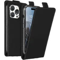 Accezz Apple iPhone 15 Pro Hülle - Kunstleder - - Flip Case - Schwarz