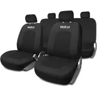 Sparco Sport Sitzschonbezug Vorne und Hinten Universal Polyester Schwarz Sitzbezug