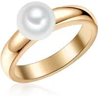 Valero Pearls Ring - Sterling Silber Ring Süßwasser-Zuchtperle - Gr. 64 - in Gold - für Damen