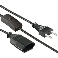 Kopp 146305094 Verlängerungskabel mit Eurostecker und Schalter, 3m, Farbe: schwarz - 5 Stück