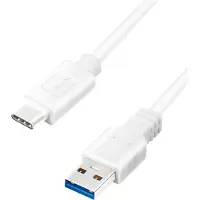 Logilink CU0177, 3 m, USB A, USB C, USB 3.2 Gen 2 (3.1 Gen 2), 5 Gbit/s, Weiß