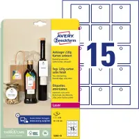 Avery Zweckform Zweckform Anhänger, Karton, 220 g/qm, 50 x 50 mm, weiss satiniert, absolut glatte Kanten, beidseitig