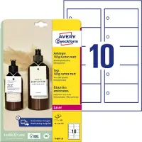 Avery Zweckform Kartonanhänger, 185 g/qm, 90 x 50 mm, weisse extra feine Mikroperforation, beidseitig bedruckt