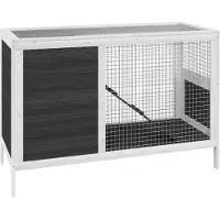 vidaXL Kaninchenstall Grau 103x44x69,5 cm Massivholz Kiefer