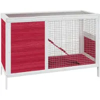 vidaXL Kaninchenstall Rot 103x44x69,5 cm Massivholz Kiefer