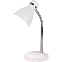 TRIO Tischleuchte HARVEY Retro 33cm Weiß matt Chrom mit Flexgelenk