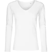Promodoro Damen X.O V-Ausschnitt T-Shirt langarm 1560 white XXL