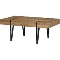 HOMCOM Couchtisch Kaffeetisch mit verstellbaren Fußstützen Beistelltisch Natur