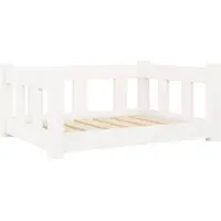 vidaXL Hundebett Weiß 65,5x50,5x28 cm Massivholz Kiefer