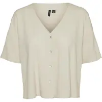 Vero Moda Kurzarmshirt "VMJESMILO 2/4 SHIRT WVN GA NOOS" mit V-Ausschnitt
