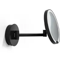 DECOR WALTHER Make-up Spiegel Just Look Plus WD LED Wandmodell Matt Schwarz (7-fache Vergrößerung)