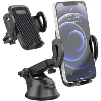 IMoshion 3-in-1 Handyhalterung Auto - 360° drehbar - Universell - Armaturenbrett / Windschutzscheibe / Lüftungsgitter - Schwarz