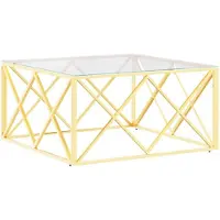 vidaXL Couchtisch 80x80x40 cm Edelstahl und Glas