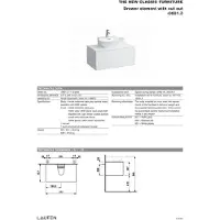 Laufen THE NEW CLASSIC Schubladenelement, 1 Schublade, 775x455x345mm, zu Aufsatz-Handwaschbecken H816852, H4060130856311, Farbe: Weiß glänzend