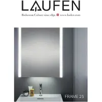 Laufen Frame 25 Spiegelschrank, Beleuchtung senkrecht, Anschlag aussen, 750x1000, Ambiente Licht