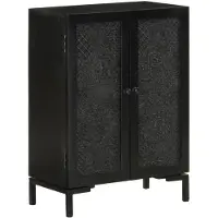 vidaXL Sideboard Schwarz 55x30x77 cm Massivholz Mango und Eisen
