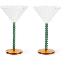 &Klevering - Coupe Perle Cocktailglas, grün (2er-Set)