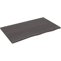 vidaXL - Wandregal - 100x60x2 - cm - behandelt - massiv - Eiche - dunkelbraun