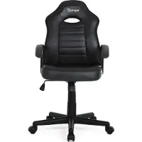 Ranqer Junior Warrior - Gaming Stuhl für Kinder - Ergonomischer Gaming Chair - Kinder Schreibtischstuhl - Höhenverstellbar - aus Kunstleder - Nylon Fußkreuz - Schwarz