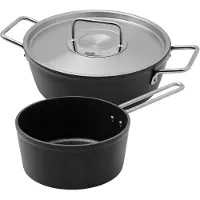 Fissler Adamant / Aluminium-Kochtopfset, 2-teilig, Töpfe-beschichtet mit Metalldeckel, antihaftend (1 Bratentopf, 1 Stielkasserolle) - Induktion