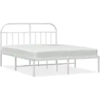 vidaXL Bettgestell mit Kopfteil Metall Weiß 140x190 cm