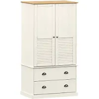 vidaXL Kleiderschrank VIGO Weiß 90x55x170 cm Massivholz Kiefer