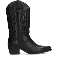 Manfield Schwarze Cowboystiefel aus Leder | Größe 36