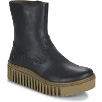 Art für Damen. 1153112UK003_001 Lederstiefelette 1531 schwarz -Plattformhöhe 5cm (41), 3 bis 5 cm, Schnürsenkel, Reißverschluss, Lässig