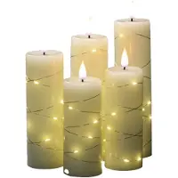 Konstsmide 1845-190 LED-Echtwachskerze 5er Set Warmweiß Warmweiß (Ø x H) 55 mm