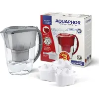 AQUAPHOR Graue Filterkanne + 3 B25 -Kartuschen