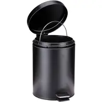 Dirt Devil Tretmülleimer 5L – Mülleimer Küche mit Soft Close – Abfalleimer aus Edelstahl – Herausnehmbarer Inneneimer – Küchenmülleimer - Ø20,5 x 28 CM – Schwarz