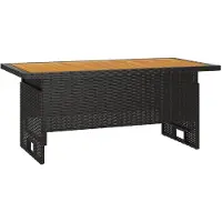 vidaXL Gartentisch Schwarz 100x50x43/63 cm Akazienholz & Poly Rattan