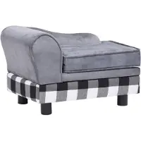 vidaXL Hundesofa Grau 57x34x36 cm Plüsch