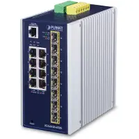 Planet IP30 Industrial L3 8-Port, Managed, L3, Gigabit Ethernet (10/100/1000), Vollduplex, Wandmontage