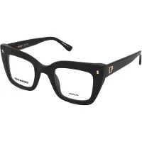 Dsquared2 Damen D2 0099 807 Rahmen von BRILLEN Plastik Schwarz Quadratisch