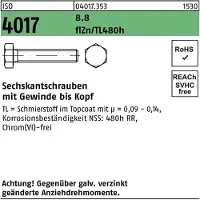Bufab Sechskantschraube ISO 4017 VG M 12 x 25 8.8 zinkbesch. Gleitmittel flZnnc 480h-L