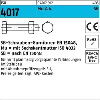 Bufab Sechskantschraube ISO 4017 VG m.Mutter M 24 x 65 A 4-70