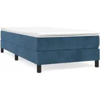 vidaXL Boxspringbett mit Matratze Dunkelblau 100x200 cm Samt