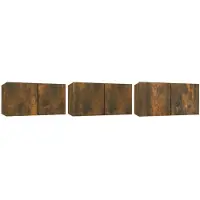 vidaXL TV-Schrankset 3 pcs Braun Holzwerkstoff