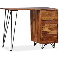 vidaXL Schreibtisch mit 1 Schublade und 1 Schrank Massivholz Akazie