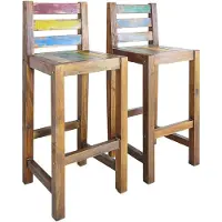 vidaXL Barhocker 2 Stk. Altholz