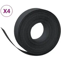 vidaXL Rasenkanten 4 Stk. Schwarz 10 m 15 cm Polyethylen