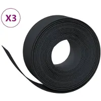 vidaXL Rasenkanten 3 Stk. Schwarz 10 m 20 cm Polyethylen