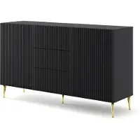FURNLUX Sideboard ¦ schwarz ¦ Maße (cm): B: 150 H: 87