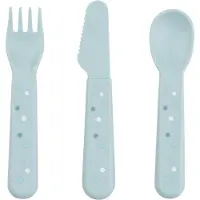 Done by Deer - Foodie Kinderbesteck-Set Happy dots - Blau - 12 x 2 x 1 cm