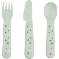 Done by Deer - Foodie Kinderbesteck-Set Happy dots - Grün - 12 x 2 x 1 cm